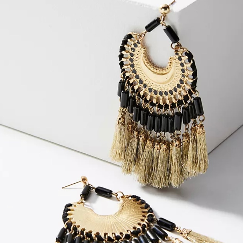 Anthropologie Daria Fringed Drop Earrings
